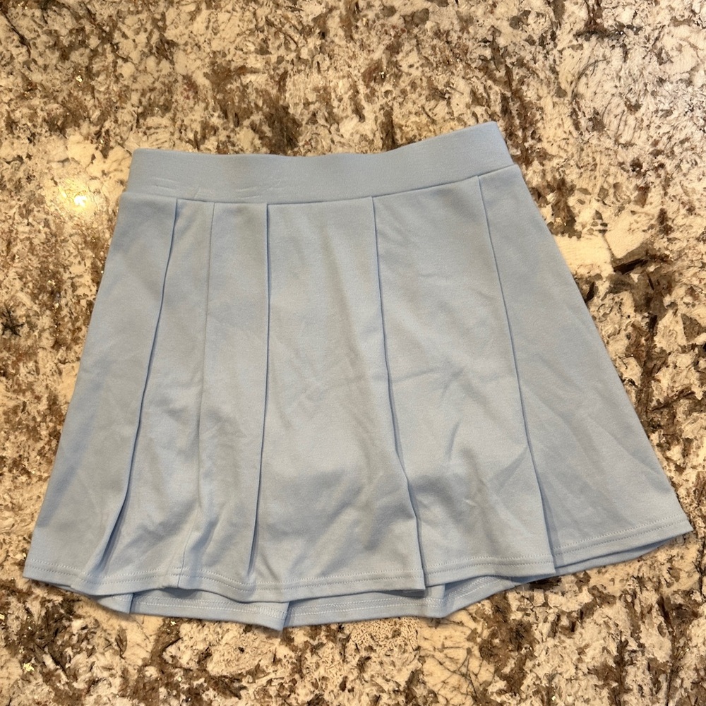 SO Goods For Life light blue mini skirt with shorts, size S, worn once.
